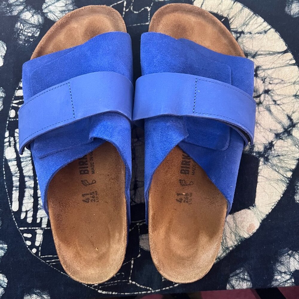 Ultra Blue Suede Birkenstock Kyoto Sandals